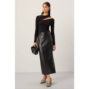 Rosetta Getty x RTR Faux Leather Column Skirt
